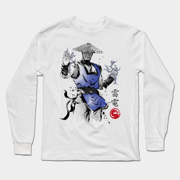 Thunder God sumi-e Long Sleeve T-Shirt by DrMonekers